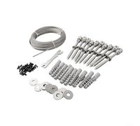 Kit de treillis mural en fil métallique antirouille pour plantes grimpantes avec tête croisée, ancrages d'extension, rondelles, gaine noire, pour vignes, lierre, roses (avec corde de 16 m)