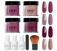 Kit de trempage de poudre à ongles, 10 pièces/ensemble poudre trempage, kit liquide 4 couleurs avec activateur base et finition pour ongles français, salon manucure, bricola