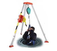 Kit de trépied de sauvetage d'urgence - Outil de levage extensible en aluminium pour le sauvetage des égouts - Comprend 2 trépieds portables pour la sécurité incendie