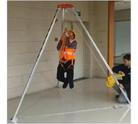 Kit de trépied de Sauvetage réglable en Espace confiné - Support de Levage en Aluminium avec Dispositif de Protection antichute et Harnais pour Les opérations d'égouts, d