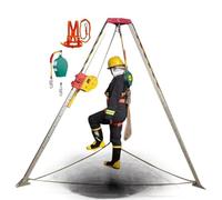 Kit de trépied de sauvetage robuste 1200/1800/1 179,3 kg, pieds en acier réglables, câble de drainage de 30 m, treuil de sauvetage pour des opérations dans l'espace sûr