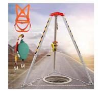 Kit de trépied réglable avec treuil de 816,5 kg, pieds rétractables de 2,1 m pour sauvetage, construction, égout, puits, palan de lutte contre les incendies - Capacité de charge de 1200/1 179,3 kg