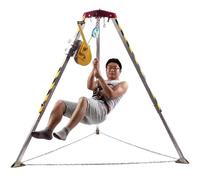 Kit de trépied robuste pour espace confiné - Équipement de sauvetage en aluminium pour levage et intervention d'urgence, capacité de 816,5 kg, idéal pour la sécurité industrielle et les opérations de