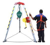 Kit de trépieds de sauvetage d'urgence 300 kg en alliage d'aluminium Système de protection contre les chutes pour espaces confinés Harnais de sécurité inclus Idéal pour les interventions d'urgence et