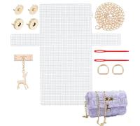 Kit De Tricot 8 Pièces Pour Sacs En Maille Plastique, Kit Sac a Main a Faire Soi Meme,Tissu En Tissu Plastique, Cordes De à Main, Chaînes d'Épaule Pour Accessoires De