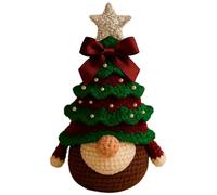 Kit de tricot à crochet de Noël, artisanat vacances à gnome d'arbre avec tutoriels ciseaux crochet pour débutants (roses)