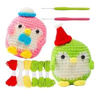 Kit de tricot de pingouin pour débutants, pour apprendre à tricoter des pingouins, parfait pour la famille, les amis et les adultes, activité au crochet amusante pour les niveaux de compétence
