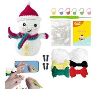 Kit de Tricot,Fournitures De Loisir Créatif Noël Bonhomme De Neige - Coffret pour Crocheter avec Tutoriels Vidéo Étape par Étape - pour Adolescents Hommes Femmes Maison Détente Anniversaire Salle de C