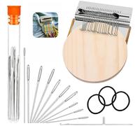 Kit de tricot pour écussons - Kit Knit Patch Make 2.0, kit de tricot pour débutants, mini-métiers à tricoter, transformez les zones usées et les taches tenaces en magnifiques écussons (21 Hooks)
