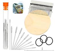 Kit de tricot pour écussons - Kit Knit Patch Make 2.0, kit de tricot pour débutants, mini-métiers à tricoter, transformez les zones usées et les taches tenaces en magnifiques écussons (28 Hooks)