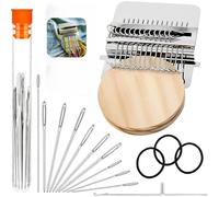 Kit de tricot pour écussons - Kit Knit Patch Make 2.0, kit de tricot pour débutants, mini-métiers à tricoter, transformez les zones usées et les taches tenaces en magnifiques écussons (14 Hooks)
