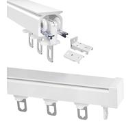 Kit de tringle à rideau coulissant en aluminium avec roulettes pour chambre à coucher, douche, pergola extérieure, rideaux durables et élégants
