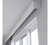 Kit de tringle à rideau de fenêtre blanche - Système de rails cachés pour montage au plafond ou au mur - Avec cantonnière décorative - Parfait pour une décoration d'intérieur élégante - Installation