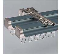 Kit de tringle à rideau double en aluminium robuste à fixer au plafond ou au mur, 4 x 100 cm/400 cm, idéal pour la maison, le bureau et les espaces événementiels