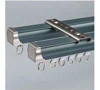 Kit de tringle à rideau double en aluminium robuste à fixer au plafond ou au mur, séparateur de pièce, 4 x 100 cm/400 cm, rail de rideau droit pour décoration d'intérieur