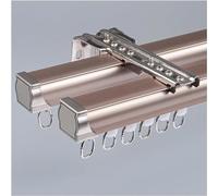 Kit de tringle à rideaux en aluminium robuste - Double rail pour cloisons de séparation de pièce - Montage mural/plafond - 4 x 100 cm/400 cm - Parfait pour rideaux et rideaux