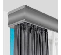 Kit de tringle à rideaux - Système de double rail 3 en 1 avec cantonnière décorative pour rideaux personnalisés et rideaux de fenêtre