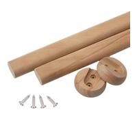 Kit de tringle de placard en bois massif robuste avec embouts de 100,1 cm - Barre de suspension ovale pour le rangement des vêtements - Supporte 40 kg - Idéal pour nizer une armoire et optimiser