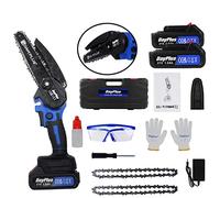 Kit de tronçonneuse électrique super électrique pour couper des branches de bois avec 2 batteries Li-Ion et 2 chaînes, 2200 W, longueur de la plaque de guidage de 15,2 cm