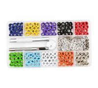Kit de trous d'œillets en métal de 5mm, 400 pièces, Kit d'outils pour œillets en tissu, cuir, ceinture, chaussures, vêtements |.et