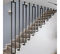 Kit de tubes carrés industriels pour escaliers - Colonnes décoratives de balustrade pour loft, hôtel, villa, appartement - installation de tuyau droit de 95 cm incluse