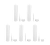Kit de tubes de calfeutrage 5 ensembles 300 ml PC mastic de calfeutrage outil de bouchon de buse de compression pour la construction de bricolage colle de verre de sable coloré