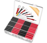 Kit de Tubes Thermorétractables 280pcs - 3:1, Tube Thermorétractable Noir Rouge Pointool Assortiment de Tubes Thermorétractables Pour Automobiles Étanches À L'eau Avec Revêtement Adhésif Pour Fils
