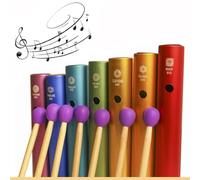 Kit de Tubes Wah en Aluminium，7pcs Instrument de Percussion Main，Marteau，512/576/640/684/768/864/960Hz，Méditation Soin Sonore Relaxation