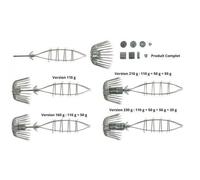 Kit de turluttes (poids réglable) Ragot squid jig - argenté - TU