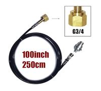Kit de tuyau adaptateur à connexion rapide Terra DUO ART for eau gazeuse, cylindre de réservoir de CO2 externe W21.8 CGA320 G3/4, adaptateur de réservoir(G3-4 100inch)