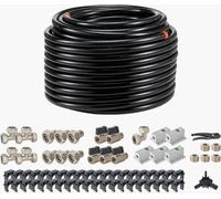 Kit de tuyau d'air comprimé 60,96m x 19,05mm - HDPE/Alu système de conduite d'air - Noir - Kit de tuyau d'air haute pression - Accessoires d'outils pneumatiques durables