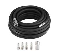 Kit de tuyau d'air pneumatique en caoutchouc Flexible, robuste, 15M, avec raccord à dégagement rapide, pour gonflage de pneus de voiture et accessoires de compresseur