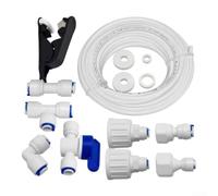 Kit de tuyau d'alimentation en eau en plastique blanc 10 m avec raccords à | Humidificateur RO pour réfrigérateur congélateur compatible avec Samsung, Bosch, LG-Siemens, Neff et Miele