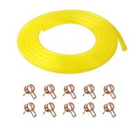 Kit de tuyau de carburant avec colliers de serrage, tuyau de carburant flexible pour petit moteur pour transfert d'eau/essence, tuyaux de gaz semi-opaques pour la plupart des petits moteurs, tondeuses