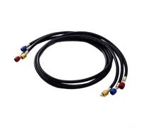 Kit de tuyau de charge de réfrigérant pour climatisation, 1/4" pour Sae | Tuyau de Climatisation Ensemble de 3 Pièces 1/4 Pouce Laiton pour R32 R410A Robuste Flexible HVAC, Joints en Laiton (1.5mi)