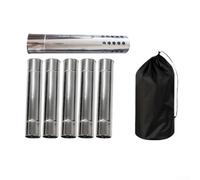 Kit de tuyau de fumée pour poêle à bois en acier inoxydable 5 sections pour tente de camping, cabane et abri extérieur ventilation