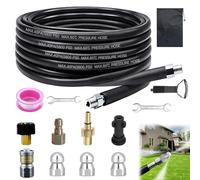 Kit de tuyau de nettoyage de canalisations 10 m, 400 bar, 140 °C, avec adaptateur et buses, kit de nettoyage de canalisations compatible avec Kärcher k2-k7, nettoyeur haute pression