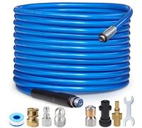 Kit de tuyau de nettoyage de canalisations 15 m | 3000 PSI/180 bar | Tuyau de nettoyage de tuyaux | Système de rinçage pour nettoyeur haute pression domestique Karcher K2 K3 K4 K5 K6 K7 et Bosch AQT |