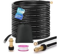 Kit de tuyau de nettoyage de canalisations de 30 m, 180 bar, avec sac avec adaptateur M22, compatible avec les nettoyeurs haute pression K2, K3, K4, K5, K6, K7, nettoyeur haute pression universel,