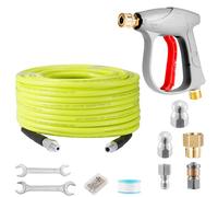 Kit de tuyau de nettoyage universel, 10 m, 5800 PSI, avec adaptateur, buses rigides et rotatives, compatible avec les nettoyeurs haute pression K2, K3, K4, K5, K6, K7