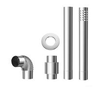 Kit de tuyau de poêle pour chauffe-eau à gaz en acier inoxydable avec revêtement multi-conduit, tuyau perforé, clapet anti-retour et couvercle décoratif