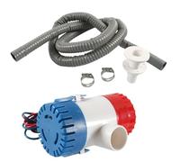 Kit de tuyau de pompe de cale pour bateau, pompe de cale marine 12 V avec tuyau de 78,7 pouces, accessoires pour casque traversant et 2 colliers en acier inoxydable