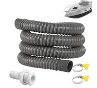 Kit de tuyau de pompe de cale - Tuyau de vidange marine de 3,8 cm avec | Tuyau de cale flexible en PVC avec sortie de vidange et colliers de serrage pour kayaks, pontons, canoës