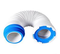 Kit de tuyau de raccordement de toilettes pour intégration de vidange avec tube flexible robuste nervuré protection joint en caoutchouc et supports d'extrémité en plastique (D)