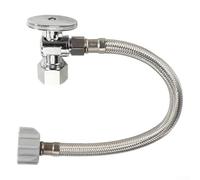 Kit de tuyau de WC avec raccord étanche et valve d'arrêt en acier inoxydable pour toilettes à compression standard 3/8 et robinets à boisseau sphérique
