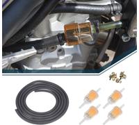 Kit De Tuyau D'Essence Flexible Pour Moto | Kit De Filtre À Carburant En Ligne Pour Moteur Avec Filtre À Carburant, Tuyau De Carburant, Colliers De Serrage 1 Ensemble