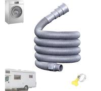Kit de tuyau d'évacuation des eaux usées pour camping-car avec adaptateur réglable - Tuyau de vidange pliable pour caravane et machine à laver (500 cm)