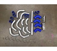 Kit de tuyauterie turbo pour refroidisseur intermédiaire en aluminium GPI Racing, 7,6 cm avec tuyaux bleus