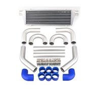 Kit de tuyauterie universel pour refroidisseur intermédiaire Turbo, 450x180x65mm, 2.5 pouces, Tube d'entrée en aluminium, Turbine à ailettes Échangeur air-air Refroidisseur de turbo