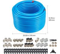 Kit de tuyaux pour compresseur à air VEVOR, 200 pieds x 3/4 pouces HDPE-aluminium, anti-fuite et facile à installer, kit de tuyaux pneumatiques pour atelier de garage, bleu